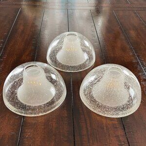 Vintage Antique Retro Chic Clear Bubble Glass Vanity Light Covers 6 pc Set